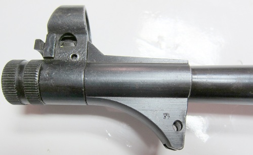 10 MP40 584 muzzle markings seft side - barrel support removed when barrel replaced in field - E